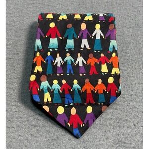 Save The Children Men's Necktie Tie Silk Children of The‎ World Kelly 90s Vtg